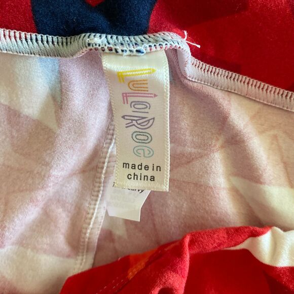 LuLaRoe 4th Of July Star Print Leggings Women's Tall & Curvy - Picture 5 of 9